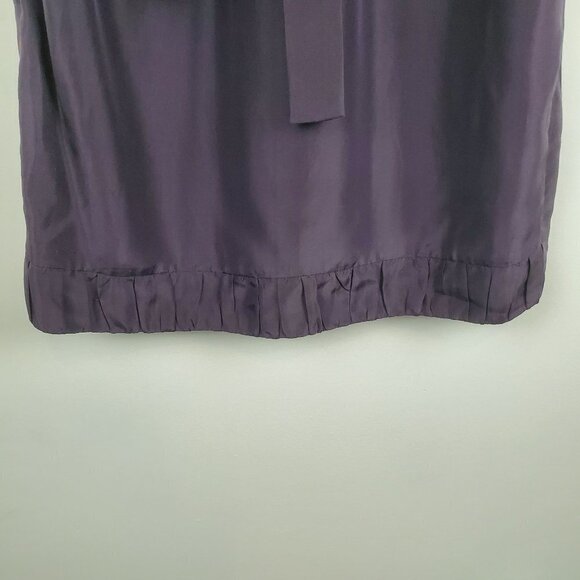 Anthropologie Dress Small Purple 100% Silk Sheath Beaded Statement Collar - Picture 8 of 11